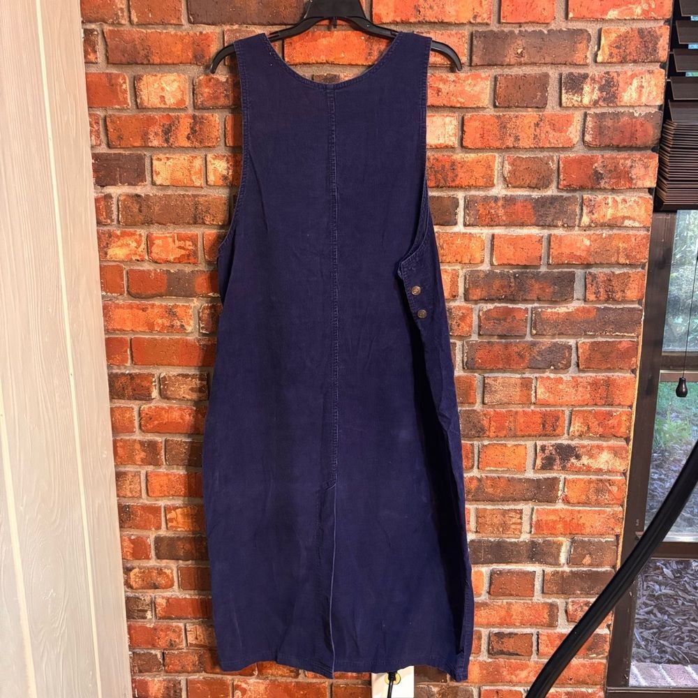 Basic Editions Womens vintage corduroy sleeveless shift midi dress blue L - Picture 5 of 5